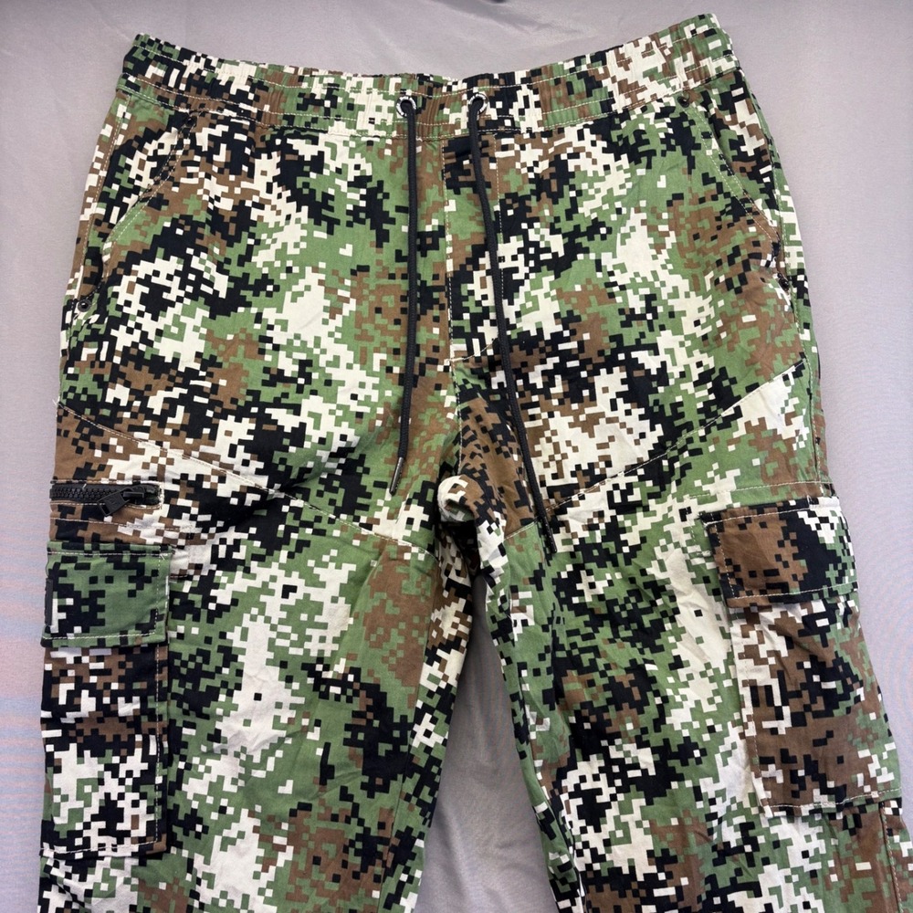 Dogg Supply Snoop Dogg Mens Digital Camo Cargo Pants Green Brown Large
